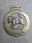 Brass Horse Medallion Vintage English Taurus Bull Zodiac Show Parade Harness