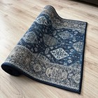 Custom Size Anti Slip Oriental Blue Runner Rug By Feet 26 Inches Wide