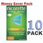 10 Pack Nicorette Fruit Fusion Stop Smoking Chewing Gum 4mg 105pieces