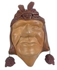Wall Art Signed Mask Vtg Native Painted Pottery Indian Aztec Mayan Mexican Rare