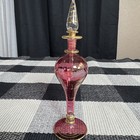 Egyptian Vintage Glass Perfume Bottles   Set Of Three With Gold Accents