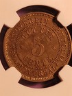 Canada 19th Century 5 Cents Token Montreal Teutonia Pf-63 Ngc Breton-589 Nice
