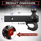 Trailer Hitch Tri Ball Mount With Hook Fits 2  Receiver 10000lbs Gtw Black