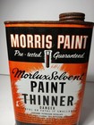 Empty 1950s Vintage Morris Paint Can Tin Litho Can Oil Quart St  Louis Missouri