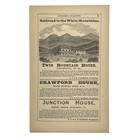 Twin Mountain House Hotel White Mountains - Carroll  N h  Antique 1874 Print Ad