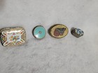 4 Vntg Small Tin Metal Pill trinket Boxes Various Styles And Sizes Unbranded