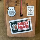 Vintage Red Man Chewing Tobacco Wooden Thermometer Advertisement Sign  24    By 7   