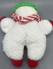 Vintage Eden Snowman Plush Terrycloth Rattle Lovey Christmas White Waffle Weave