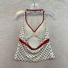 Y2k Vintage Tankini Top 12 Large Polka Dot Halter Rockabilly Mod Retro Swimsuit