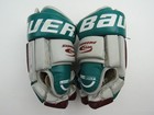 Vintage Bauer 5000 Anaheim Ducks Leather Nhl Pro Stock Hockey Gloves 14 