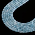 Natural Aquamarine Heishi Disc Beads Size 2x4mm 15 5   Strand
