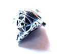 Sterling Silver Pentagram Prayer Box   Poison Box  Stash Box  Pentacle Pendant
