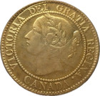 1858 Canadian One Cent     Young Victoria Revival Issue