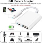 For Apple Usb Camera Adapter Transfer Photos Videos With Charging For Iphone