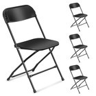 4pcs In outdoor Lawn Wedding Quality Stackable Plastic Folding Chairs Black
