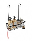Hanging Shower Rack  Black Bathroom Storage Rack  Bathroom Door Organizer  Ha   
