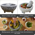 Granite Mortar And Pestle 6 Inch Molcajete For Spices Guacamole Salsa Cooking