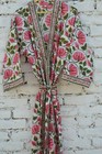 Hand Block Floral Long Kimono 100  Cotton Dress 100  Tarrif Free   0  Charge Km-48