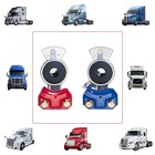 Red Emergency And Blue Air Brake Service Gladhand Set For Semi-truck Trailer