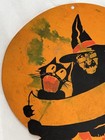 Vintage 1928 Dennison Halloween Die Cut Decoration-singing Witch   Cat-rare