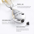 Teardrop Cremation Urn Necklace Carved Keepsake Ashes Pendant Memorial Jewelry