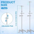 Iv Pole With Wheels Tray Stand Portable 4 Hooks 5 Wheels Iv Fluid Bag Stand
