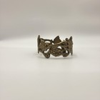 Vintage Ornate Brass Napkin Ring With Grape Vine   Cluster Motif Set Of 6