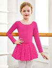 Zaclotre Girls Ballet Leotards Toddler Long Sleeve Crisscross Back Dance Dress