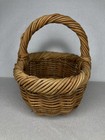 Woven Wicker Basket With Carrying Handle Approximately 11 X 8 X 10