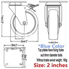 4-8 Pk Of 2    3  Swivel Caster Wheels Rubber Base Top Plate Bearing Heavy Duty