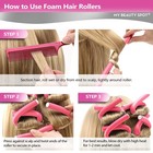 18pc Flexi Rods Hair Rollers Set 4 Sizes Foam Heatless Curlers Salon Styling