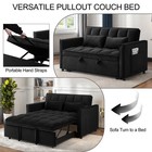 3 In 1 Convertible Sleeper Sofa Pull Out Bed Loveseat Couch Adjustable Backrest