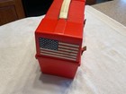 1976 Vintage Aladdin Red Dome Lunchbox W thermos  Vintage Stickers  Exc Cond