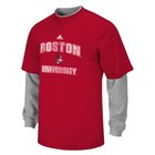 Boston University Terriers Ncaa Adidas Toddler Red Faux Layer Ls T-shirt