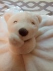 Carters White Polar Bear Plush Security Blanket Satin Trim Baby Lovey Nunu 67607