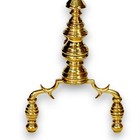 Georgian Brass 20 1 2  H X 20  D Andirons Fireplace Log Stops Antique 19th C