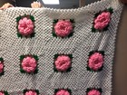 Vintage Pink 3d Roses Floral Afghan 52x52 Flowers 5 