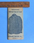 Antique 1900   s Keystone Railroad Denim Coat Advertisement Train Schedule Book