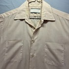 True Vintage 70s Sears Shirt Men Medium Beige Button Up Perma Prest Short Sleeve