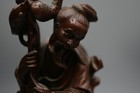 Hand Carved Chinese Wooden Figurine  Vintage 9 Inches Tall Z2