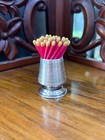 19c  Georgian London Sterling Silver Vesta Ribbed Cone Desk Match Striker Holder