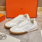 Men s Hermes Jet All White Low Top Suede Gum Sole Casual Casual Shoes