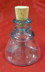 Antique Aqua  Teal Glass Cone Shaped Inkwell Ink Well 2 1 2 Inches Tall