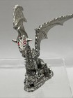 Rare  Vintage Retired 1996 Rawcliffe Pewter Dragon Red Crystal Eyes