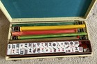 Vintage Cardinal Mah Jong Set 152 Tiles Catalin Bakelite Racks Case- No Handle