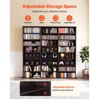 Uimoso 8-tier Media Storage Cabinet With 24 Compartments  Brown Dvd Organizer