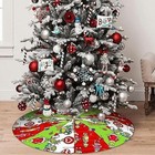 Grinch Tree Skirt 36  Christmas New Year Red   Green Merry Christmas Tree Skirt