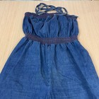 Vintage 70s Romper Jumpsuit Bell Bottom Jeans Hippie Disco 31 Inseam Large