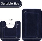 Bathroom Rug Set Navy  Soft Bath Rug Set 2 Piece  Toilet Mat
