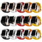 Stainless Steel Case Rubber Strap For Apple Watch Series 11 10 46mm Band Mod Kit